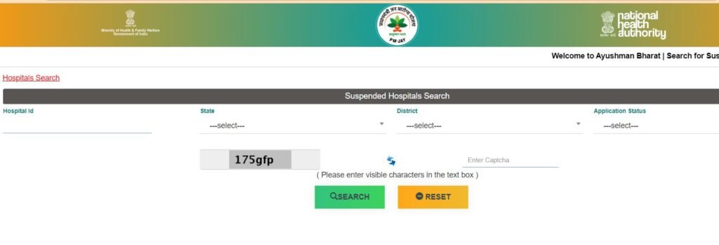 Suspended Hospital List