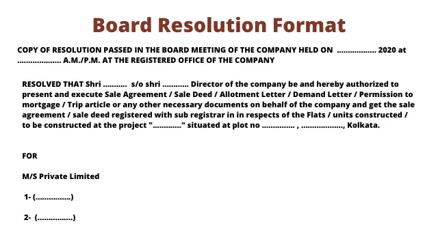 Board Resolution Letter