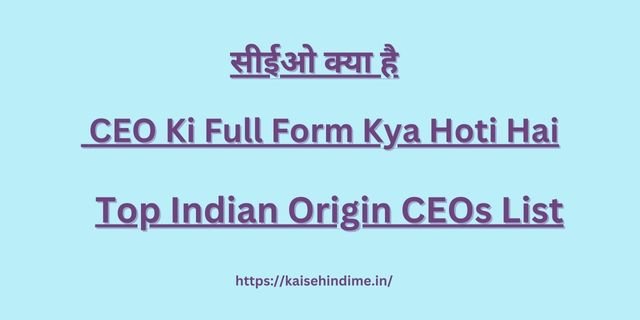 Top Indian Origin CEOs